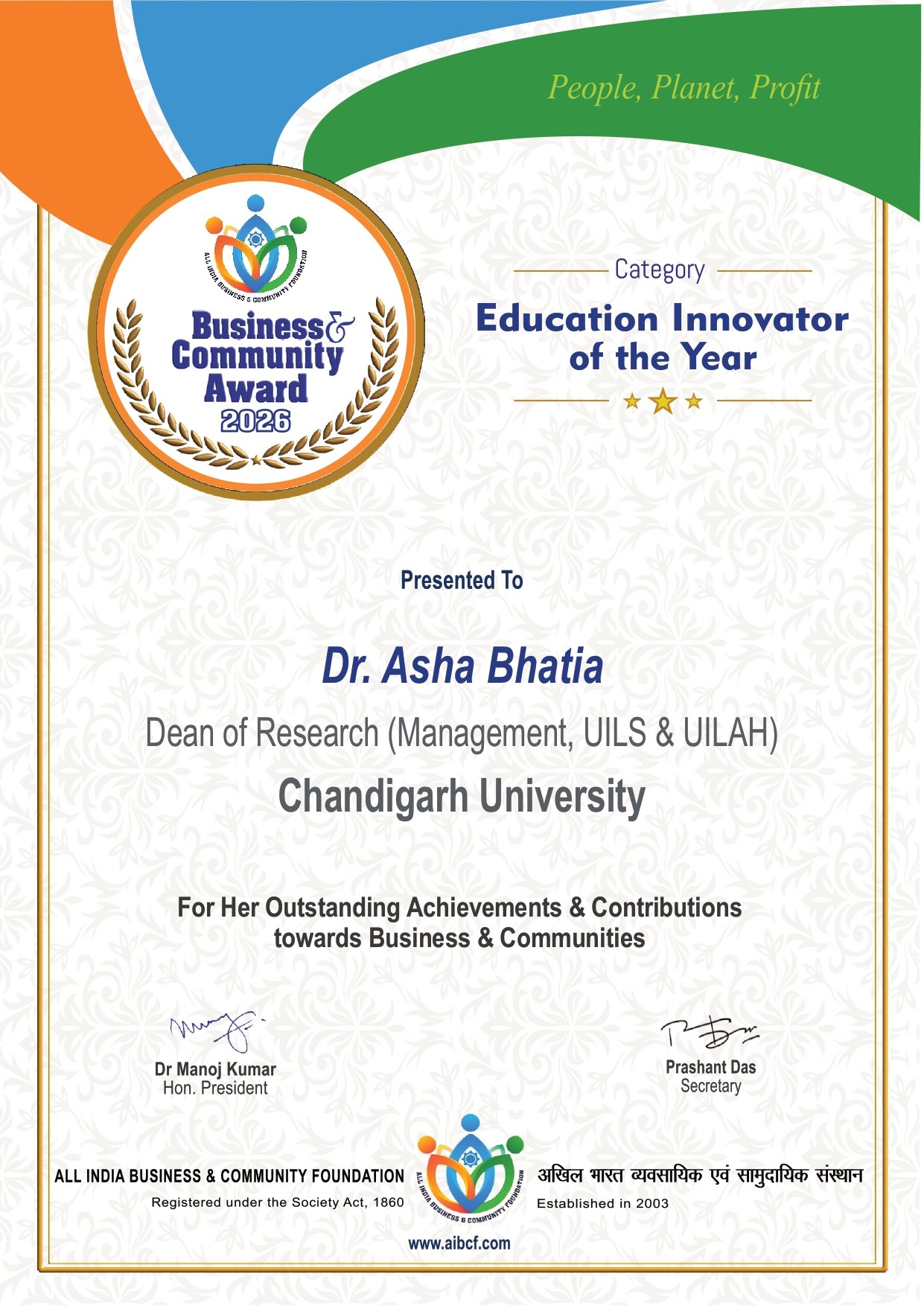 Dr. Asha Bhatia